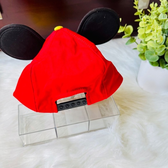 NWT Disney Parks Mickey Mouse Face Baseball Snapback Cap Hat 3D Ears Red/Yellow - Picture 10 of 11